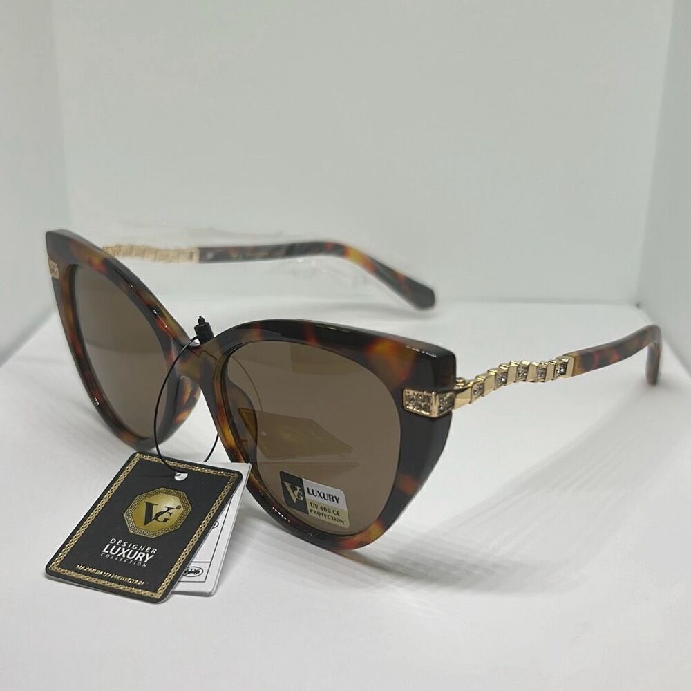 VG Cat Eye Bling Tortoise Women’s Sunglasses